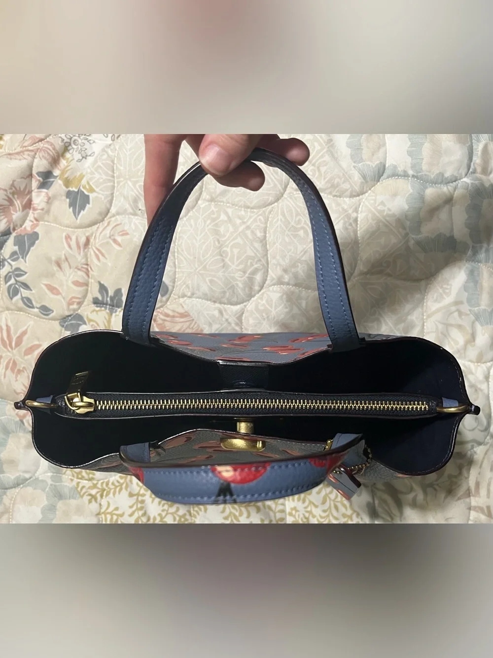 Coach Willow 24 in Blue with Cherry Print!